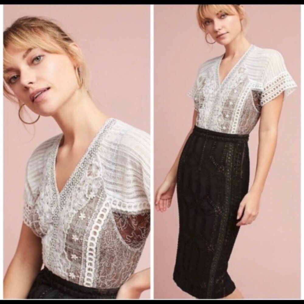 Byron Lars white and black lace dress 12